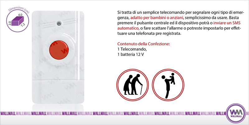 Telecomando bottone sos