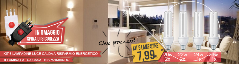 Kit 6 lampadine a risparmio energetico